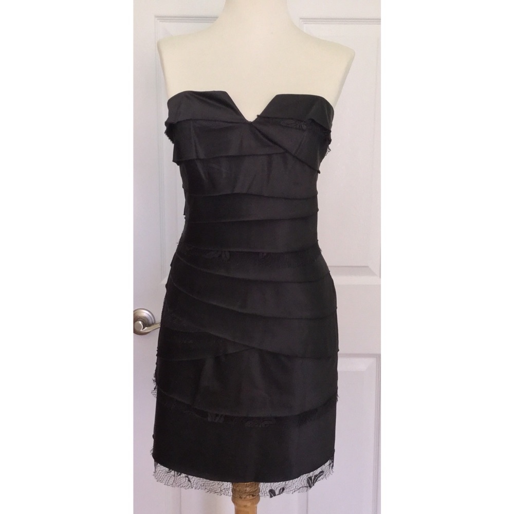 NWT BCBGENERATION Black Dress Size 10 Layer Ruffle